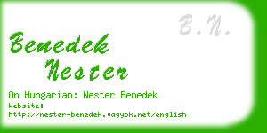 benedek nester business card